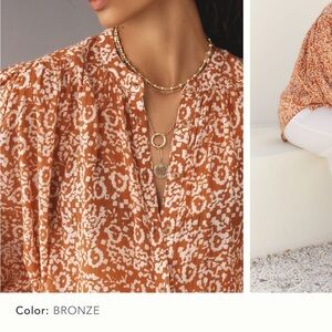 Pilcro Sidney batwing top, bronze, Small Petite